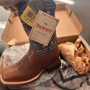 Roper Kids Brown and Blue Western Boots